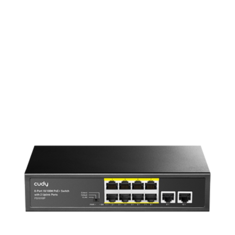 Cudy 8-Port 10/100M PoE+ Switch with 2 Uplink Ports | FS1010P
