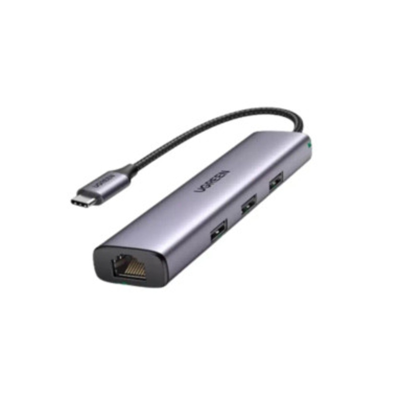 UGREEN USB-C TO 3x USB 3.0 HUB+ Ethernet Adapter RJ45 (1000M) Ethernet  Adapter | 60600