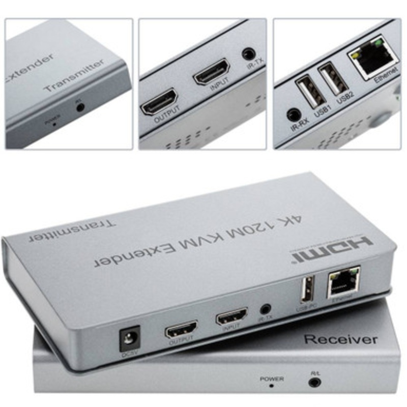 4K HDMI + USB Extender 120 Meter By Single UTP Cat6 | IW-12UIR