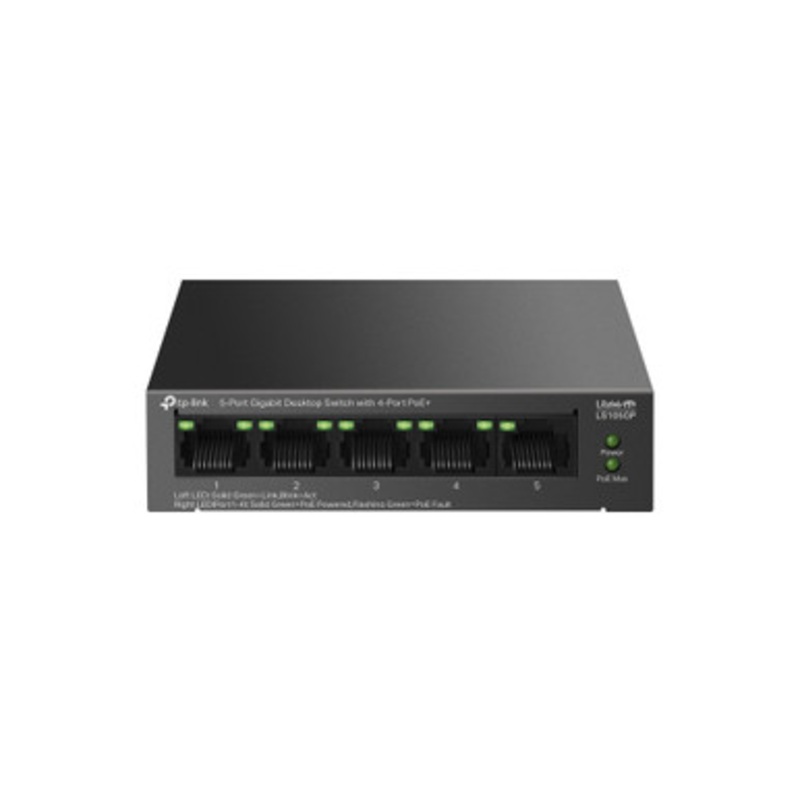 TP-Link  Switch 5 Port Gigabit Ewith 4-Port PoE+ (65w) Up to 250 m PoE Transmission With Extend Mode  | LS105GP