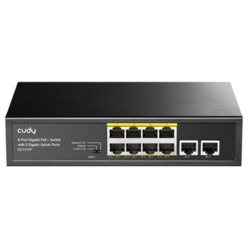 Cudy 8-Port Gigabit PoE+ Switch with 2 Gigabit Uplink Ports 120W | GS1010P