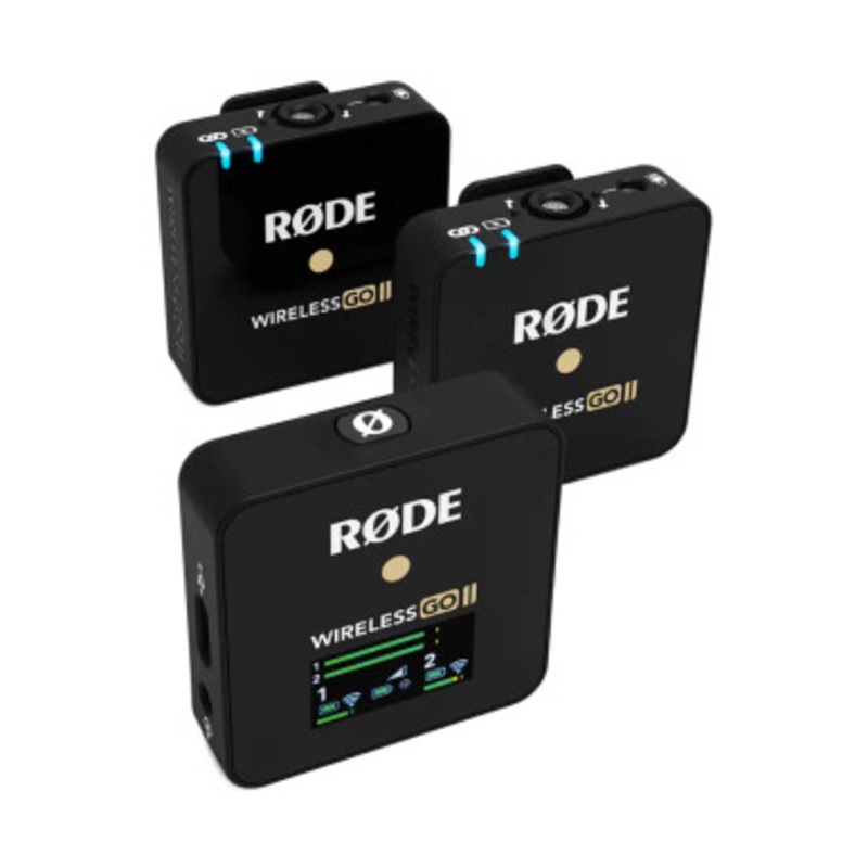 RODE Wireless GO II Dual Channel Wireless Microphone System  Compact 2.4GHz Wireless Mic with Two Transmitters & One Receiver, Built-in Storage, USB-C & 3.5mm Connectivity, Up to 200m Range | WIGOII
