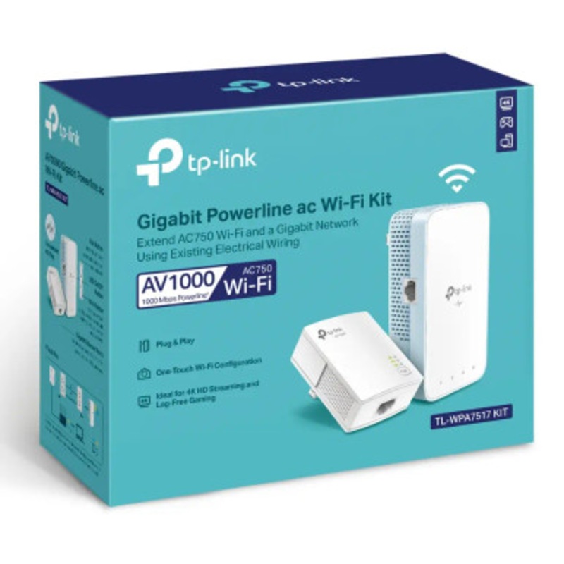 TP-Link AV1000 Gigabit Powerline ac Wi-Fi Kit | TL-WPA7517KIT