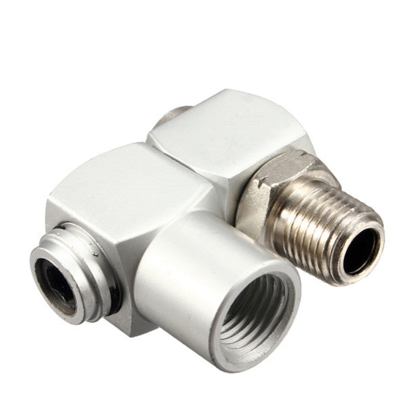 1/4Inch BSP Pneumatic Fitting Screw Joint Adapter 360 Degree Swivel Air Connector