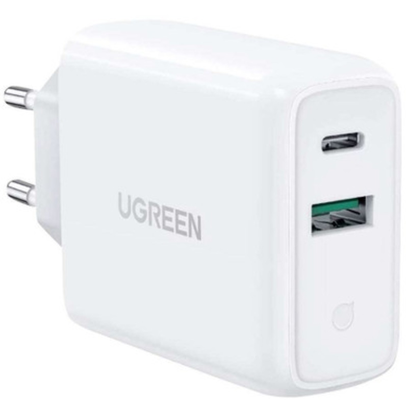 UGREEN Dual Port USB-C & USB-A Smart & Fast Charger Adapter | 60468