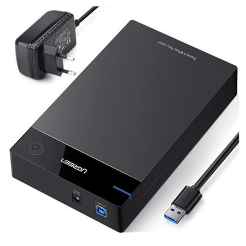 UGREEN USB 3.0 Enclosure for 2.5 & 3.5 inch HDD/SSD with power adapter | US222 | 50422