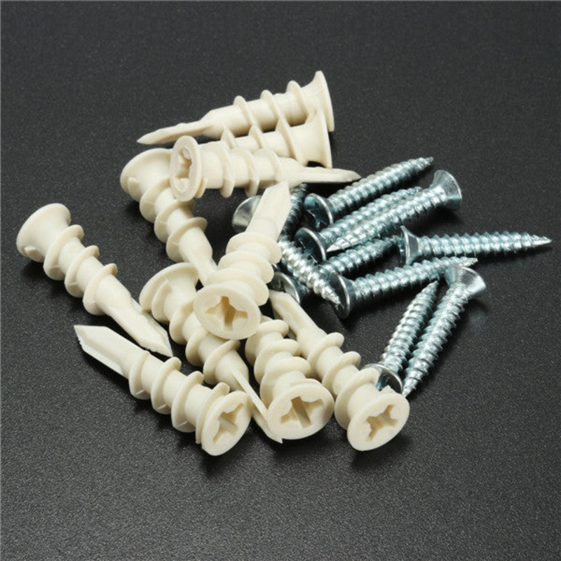 10Pcs Nylon Expansion Bolt Screw Cavity Wall Fixing Tool 3010mm