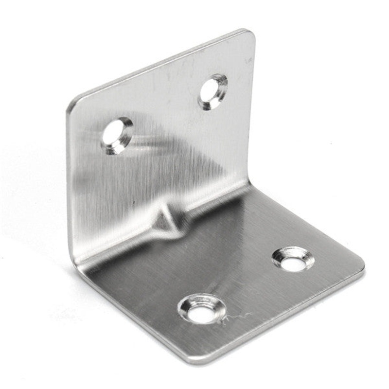 Stainless Steel Corner Brace Joint Right Angle Bracket 4 Holes