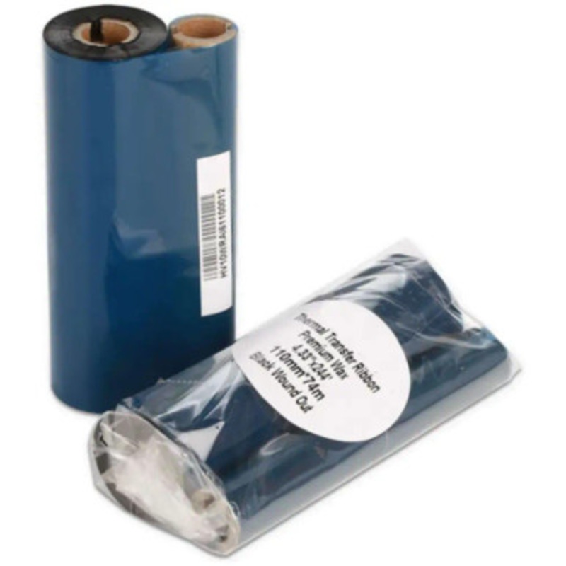 Thermal Transfer Wax Ribbon for Barcode Printers 110mm x 74m