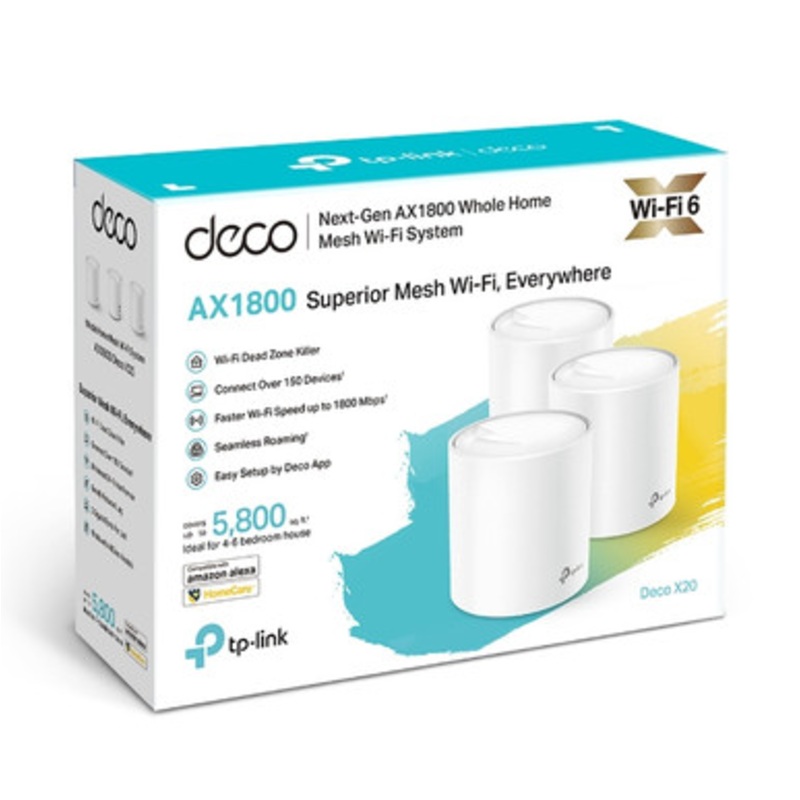 TP-Link AX1800 Whole Home Mesh Wi-Fi System | Deco X20(3-pack)