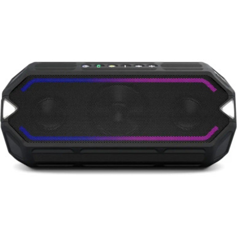 Altec Lansing IMW1400-BLK HydraBoom Everythingproof Portable Bluetooth Speaker with LED Lights BLACK|  IMW1400-BLK
