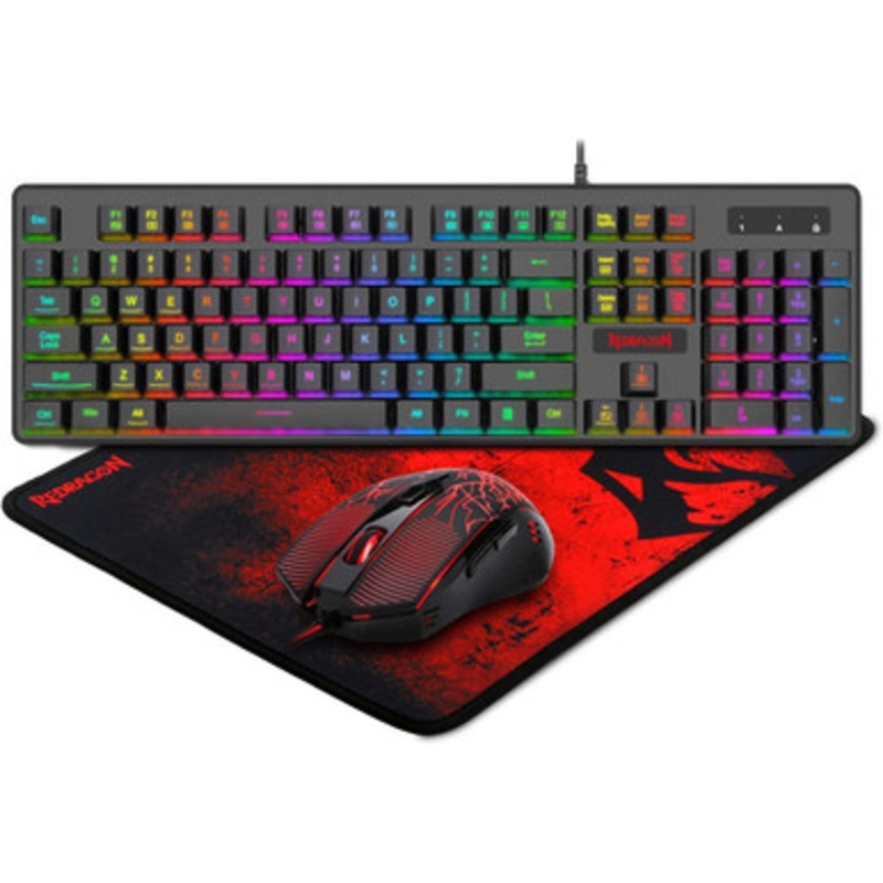 Redragon Wired Gaming Keyboard, Mouse, Mouse Pad Combo Set | S107