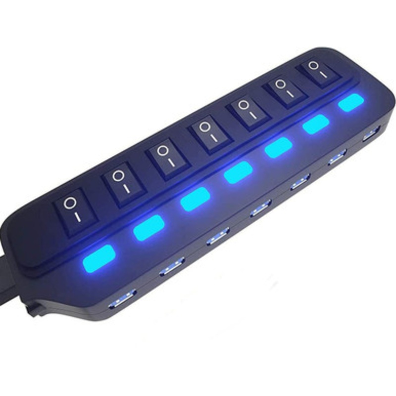 USB 3.0 Hub 7-Ports with Adapter