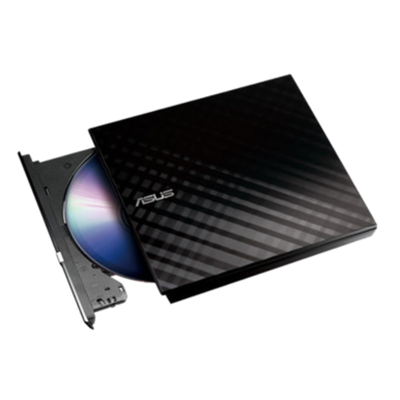 ASUS 08D2S-U Ultra-Slim Portable External DVD Burner & Writer  USB 2.0 Optical Disc Drive with 8X DVD Write Speed, Disc Encryption, and Plug-and-Play Compatibility  Black