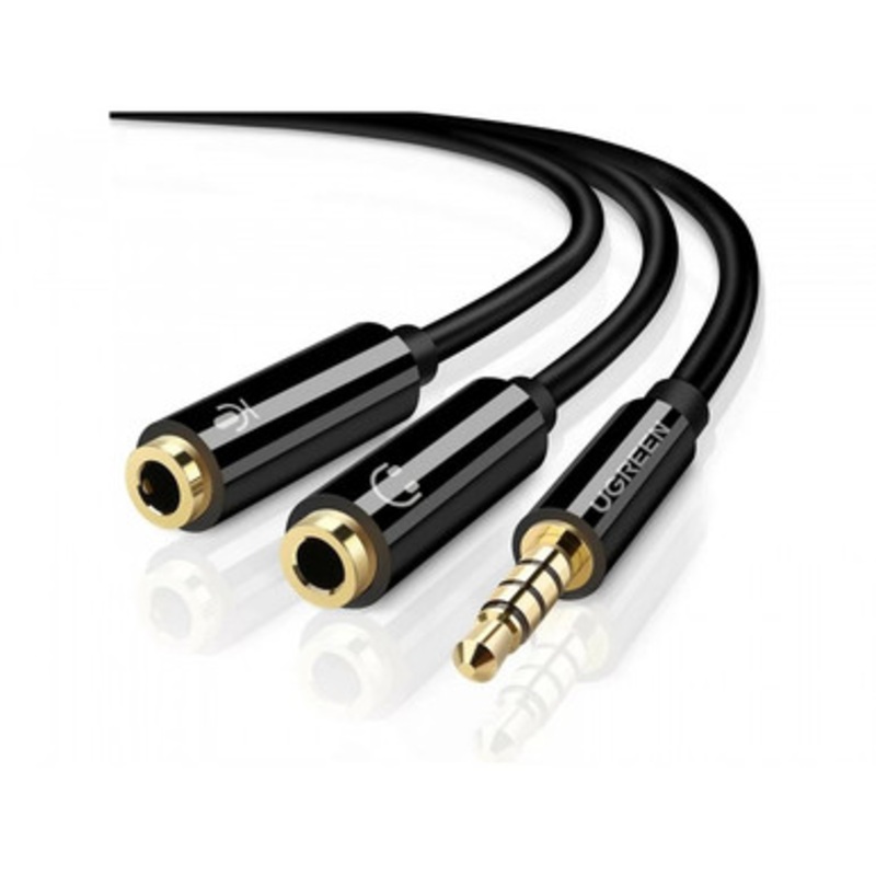 UGREEN Audio Cable Splitter 3.5mm male To 2 female 3.5mm Braid / Connects  Audio + Mic at the Same Time | 30620