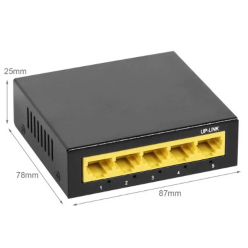 D-Link Ethernet Switch, 5 Port Gigabit 10/100/1000 Mbps Unmanaged Metal Switch Desktop | DGS-F105