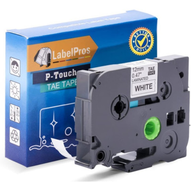 Tze 231 Tape 12mm 0.47 Inch Laminated Black on White TZe-231 TZ-231 Compatible with P Touch Label Maker PTD210 PTH100 PTH110 PTD400 PTP700, 26.2 Feet, 1 Pack