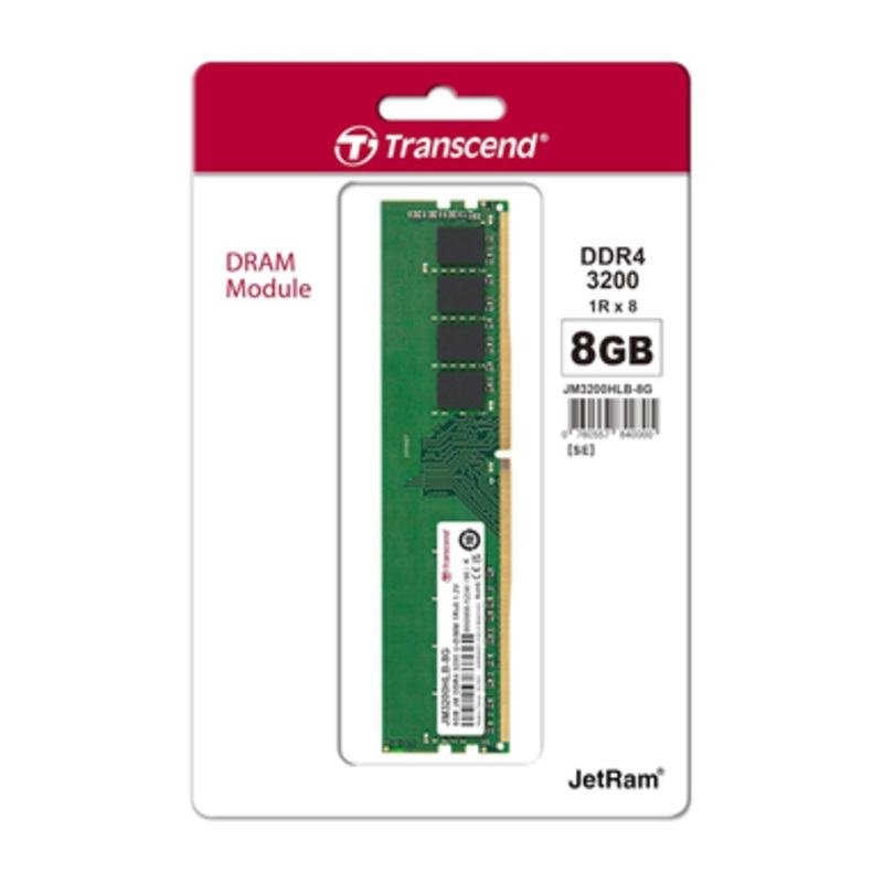 Transcend 8GB DDR4 3200MHz Desktop Memory | JM3200HLB-8G