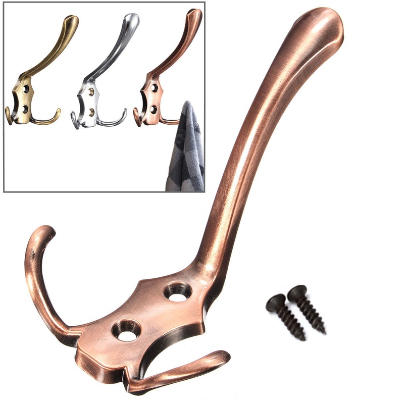 Zinc Alloy Coat Clothes Towel Double Peg Door Wall Hanger Holder Hook Bathroom
