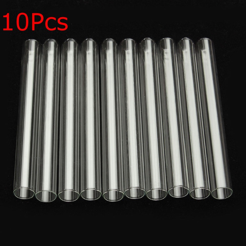 10Pcs 14x145mm Transparent Glass Test Tube U-shaped Bottom Lab Supplies
