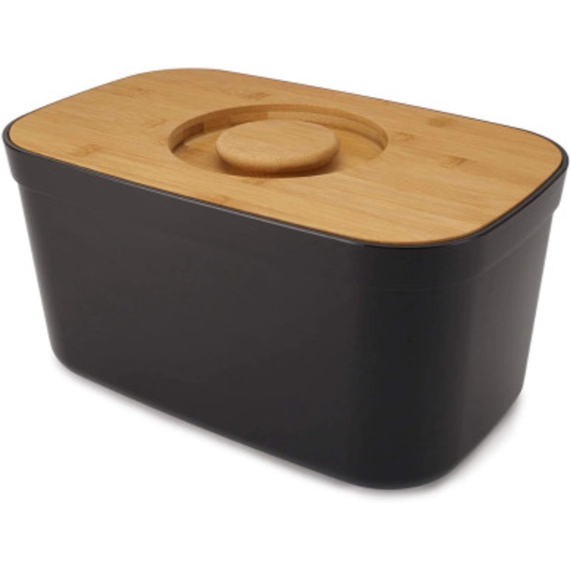 Joseph Joseph Bread Bin with cutting board ,Black | 81103