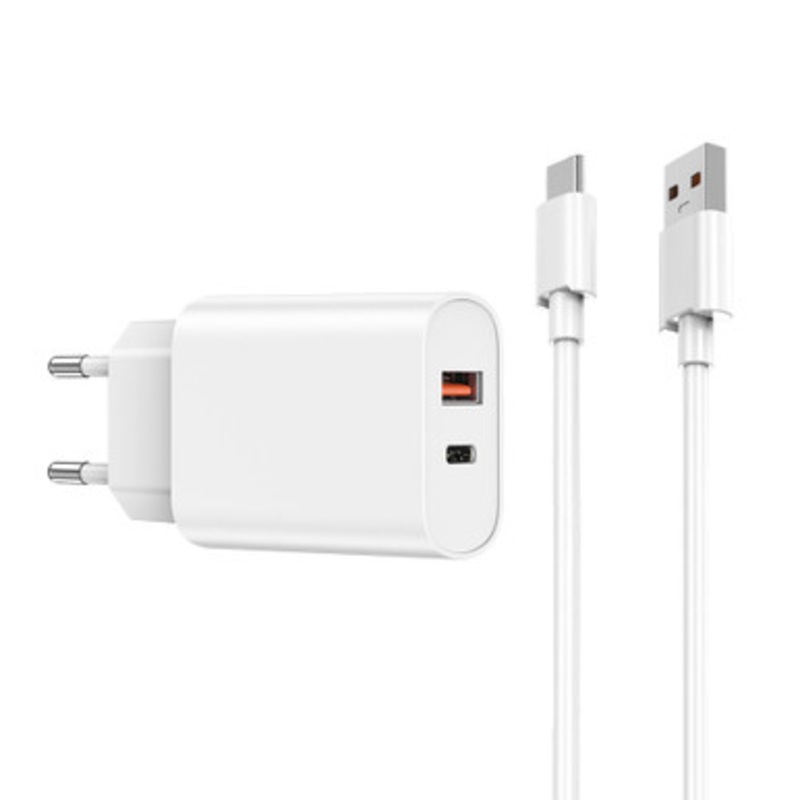 WIWU PD+QC Charger+ Cable sets EU Plug+ A to C Wi-U002 A-C White | CH-U002-AC-WT