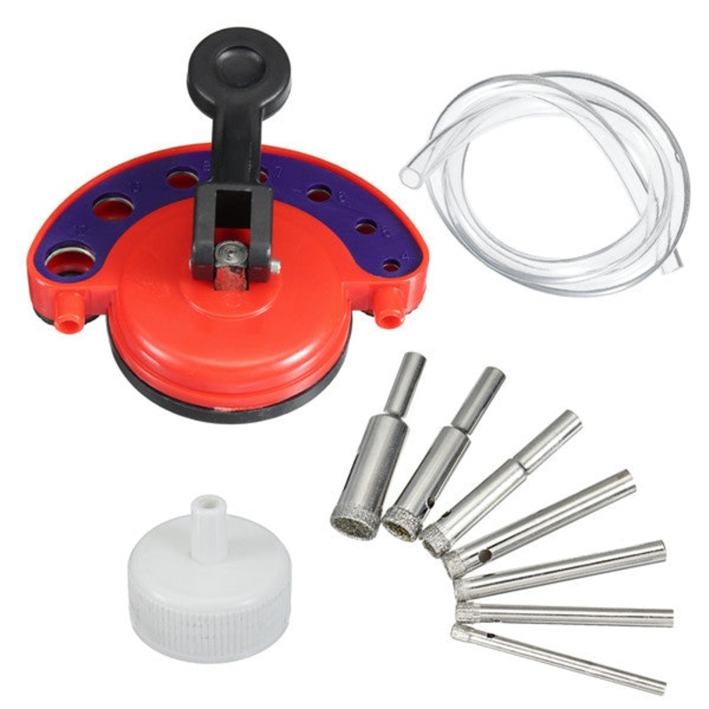 10 in 1 Diamond Hole Saw Cutter Drill Bit Set Tile Drilling 4-12mm for Porcelain Marble Glass