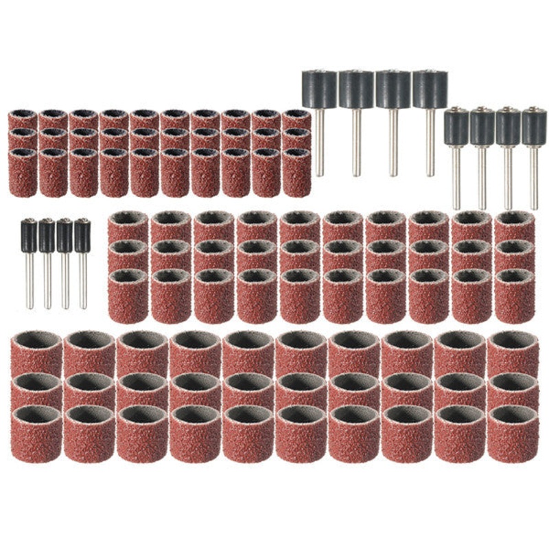 102pcs 120 Grit Sanding Drum with 1/2 3/8 1/4 Inch Sanding Mandrels for Rotary Tool
