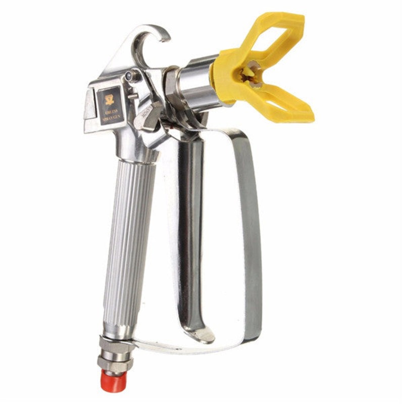 Yellow High Pressure Airless Paint Spray Gun 3600PSI With Light Purple Spray Tip