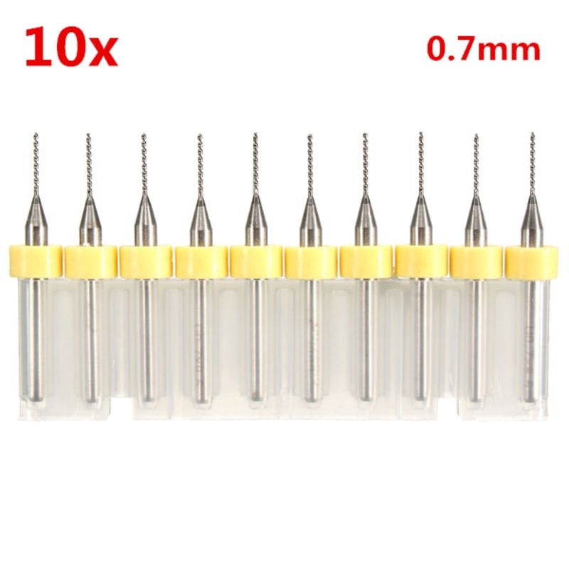 10pcs 0.7mm Mini PCB Drill Bits For CNC Print Circuit Board Tungsten Steel