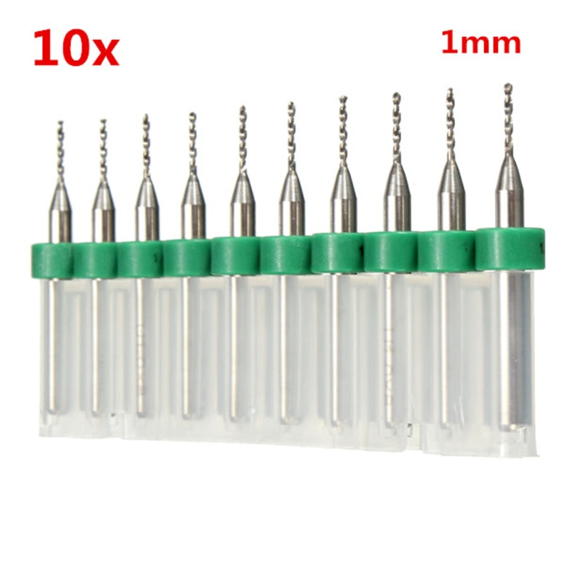 10pcs 1.0mm Mini PCB Drill Bits Tungsten Steel For CNC Print Circuit Board
