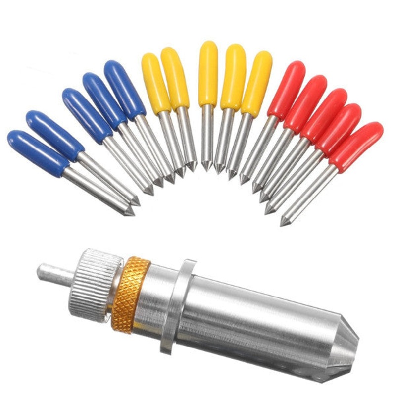Vinyl Cutter Plotter Holder with 15pcs 30 45 60 Degree Blades