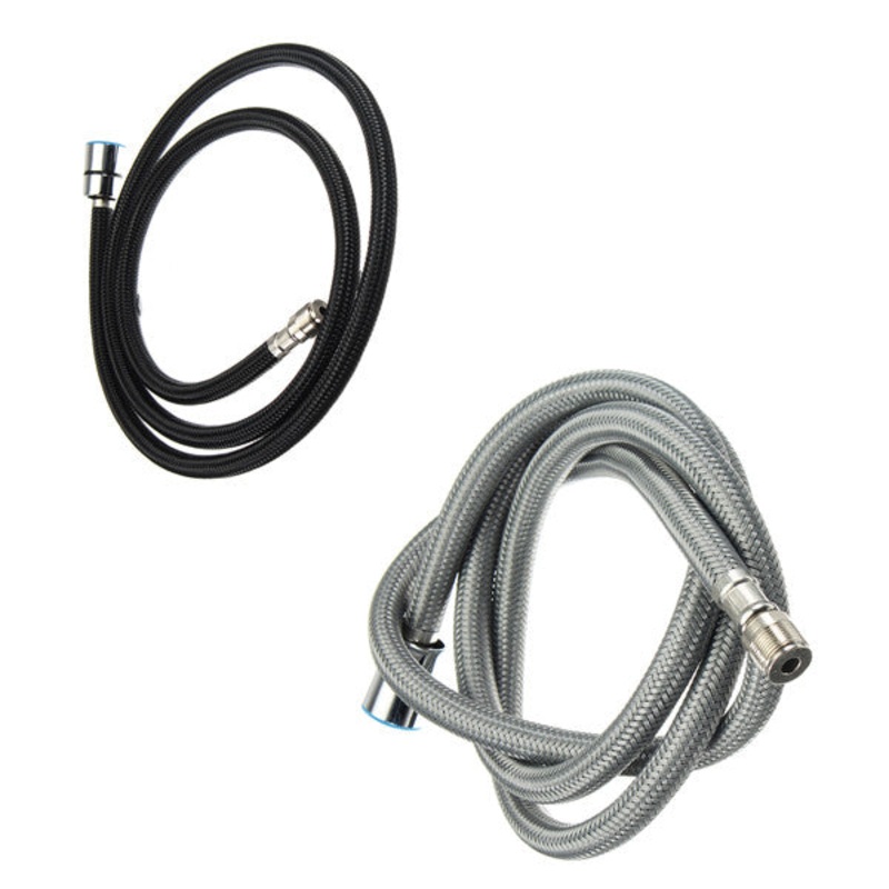 1.5m Nylon Black/Grey Water Hose For Kitchen Pull Out Mixer Faucet Spare Part