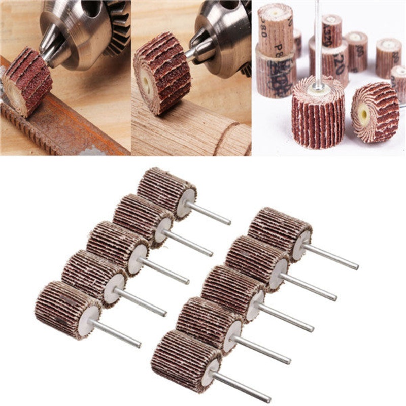 10pcs 120 Grit Flap Wheel Polish Wheel for Dremel Rotary Tools