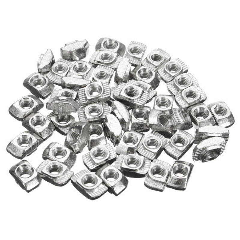 100pcs M4-20 Carbon Steel T-Nut T Fastener Sliding Nut Screw