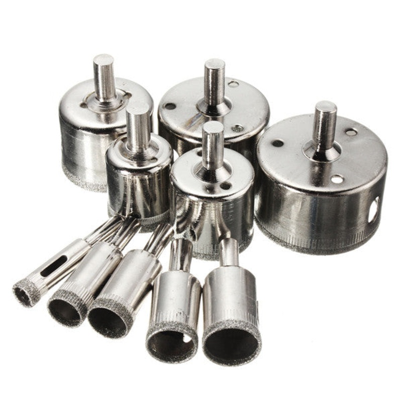 10pcs 10mm-50mm Diamond Hole Saw Drill Bit Set Tile Ceramic Glass Porcelain Marble Hole Saw